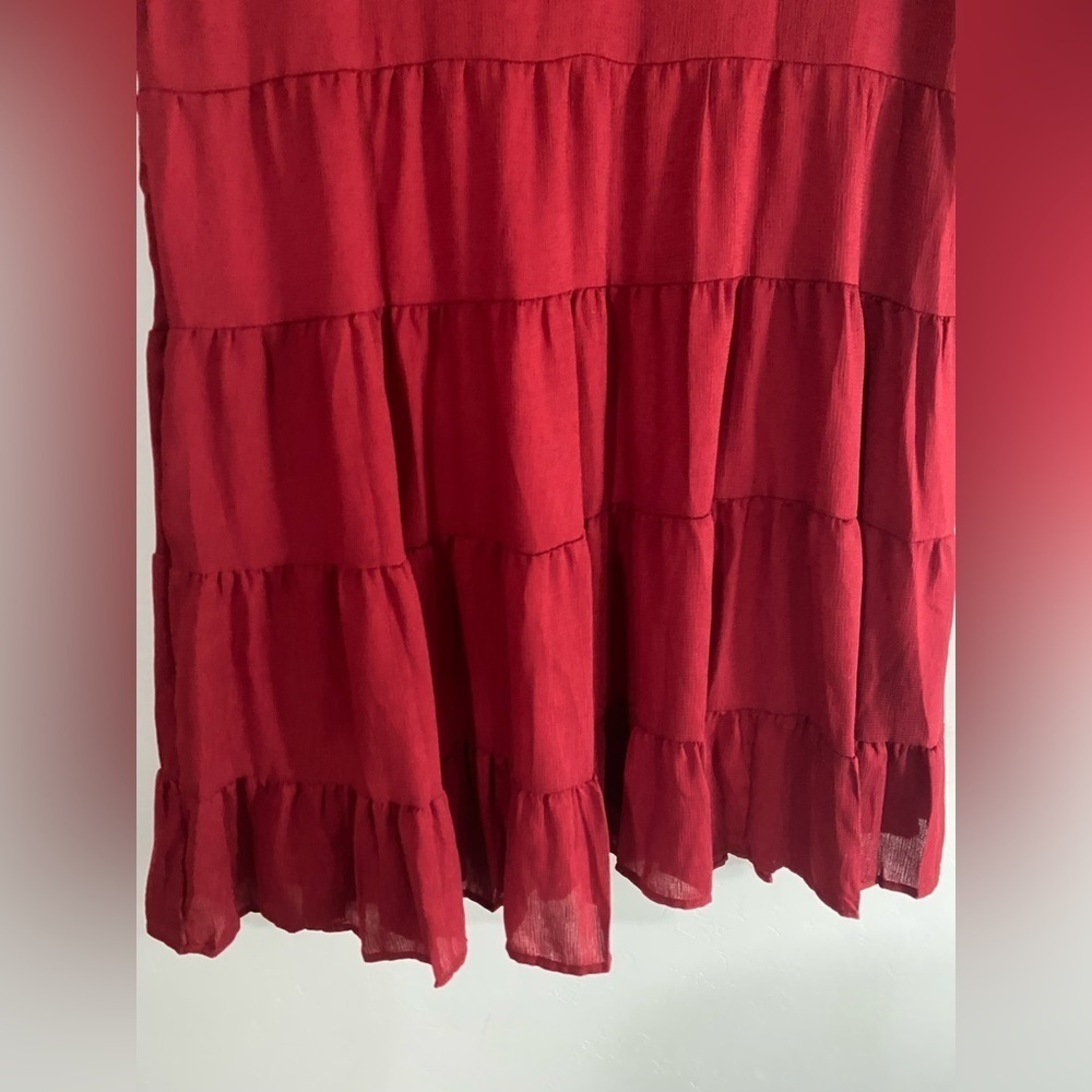 Foteisy - Red Ruffle Dress - Picture 2 of 8